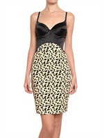 AU JOUR LE JOUR - SATIN BUSTIER AND DRILL STRETCH DRESS