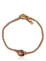 BROOKE GREGSON - BRACCIALE DI ORO E SETA CROCHET CON ZAFFIRI