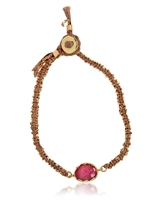 BROOKE GREGSON - BRACCIALE DI SETA CROCHET CON ZAFFIRI ROSA