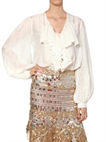 BLUMARINE - BAUMWOLL SEIDEN MUSLIN HEMD