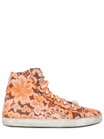 MANCAPANE - SILK & LACE FLORAL HIGH TOP SNEAKERS