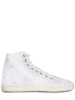 MANCAPANE - MACRAME EMBROIDERED HIGH TOP SNEAKERS