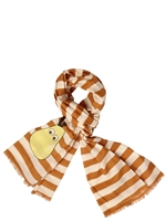 MULBERRY - FRUIT PRINT STRIPED COTTON WOVEN FOULARD