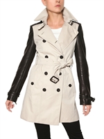 BURBERRY LONDON - FLEETHAM NAPPA SLEEVE COTTON TRENCH COAT