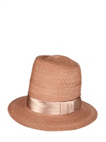 SUPERDUPER - CAPPELLO IN PAGLIA INTRECCIATA CON FASCIA IN SATIN