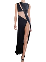 ANTHONY VACCARELLO - CUT OUT BLEND SILK CREPE JERSEY DRESS