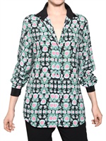 UNIQUENESS - BEDRUCKTES CREPE DE CHINE KLEID