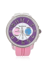 TENDENCE - VERRÜCKTE UHR - VIOLET/WEIß