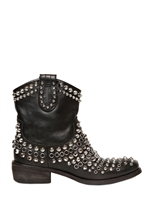 STRATEGIA - 40MM CALFSKIN STUDDED BOOTS - BLACK
