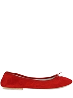 SUZIE MAS - SUEDE BALLERINA FLATS - DARK RED