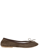 SUZIE MAS - SUEDE BALLERINA FLATS - OLIVE