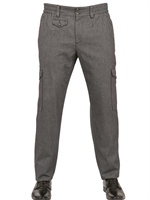 DOLCE & GABBANA - 18CM HERRINGBONE COTTON TROUSERS - GREY