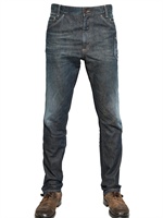 DOLCE & GABBANA - JEANS IN DENIM CON TASCA LATERALE FONDO 19CM - BLU