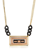 HIRSCHELL - PIXEL 1 NECKLACE - BLACK/GOLD