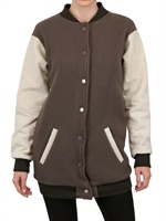 RING - WOOL FELT AND NUBUCK BOMBER JACKET - MILITARY/IVORY