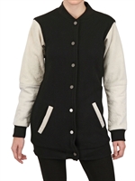 RING - WOOL FELT AND NUBUCK BOMBER JACKET - BLACK/IVORY