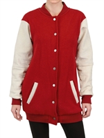 RING - WOOL FELT AND NUBUCK BOMBER JACKET - RED/IVORY