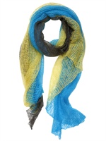 BAIBA RIPA - SCIARPA IN SUPER KID MOHAIR - BLU/GIALLO