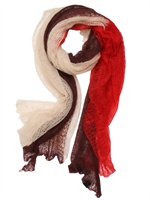 BAIBA RIPA - SCIARPA IN SUPER KID MOHAIR - ROSSO/AVORIO