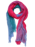 BAIBA RIPA - SCIARPA IN SUPER KID MOHAIR - FUCSIA/VERDE