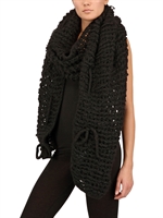 KIMSTUMPF - SCIARPA IN MISTO LANA MOHAIR - NERO