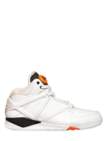 REEBOK - PUMP OMNILITE HLS LEATHER NEAKERS - WHITE/ORANGE