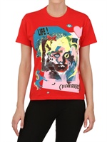 MEADHAM KIRCHHOFF - T-SHIRT IN JERSEY CON STAMPA - ROSSO