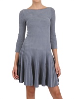 VICEDOMINI - RAYON VISCOSE KNIT DRESS - BLUE