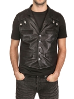 EL VAQUERO - NAPPA LEATHER VEST - BLACK