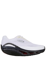 MBT - GRAINED LEATHER AND 3D MESH SNEAKERS - WHITE