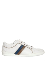 DIOR HOMME - STRIPED LEATHER SNEAKERS - WHITE
