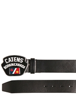 DSQUARED - 4CM CATENS ENAMELED SCHNALLEN LEDER GÜRTEL - SCHWARZ
