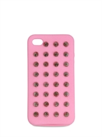 SECONDA BASE - CUSTODIA PER IPHONE IN SILICONE CON BORCHIE - ROSA CHIARO