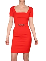 DSQUARED - STRETCH CADY DRESS - CORAL