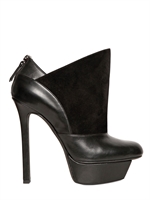 DIEGO DOLCINI - 140MM LEATHER AND SUEDE LOW BOOTS - BLACK