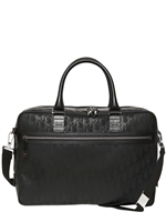 DIOR HOMME - COATED CANVAS LOGO PRINT BRIEFCASE - BLACK