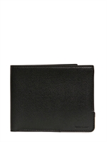 DIOR HOMME - GRAINED LEATHER METAL CORNER WALLET - BLACK