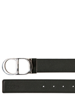 DIOR HOMME - 35MM REVERSIBLE PATINA LEATHER BELT - BLACK/BROWN