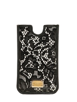 DOLCE & GABBANA - CUSTODIA PER IPHONE4 IN PVC E PIZZO - NERO