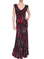 ANTONIO MARRAS - PRINTED CREPE DE CHINE LONG DRESS - MULTI