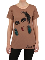 LANVIN - EMBROIDERED VISCOSE WOOL JERSEY T-SHIRT - POWDER