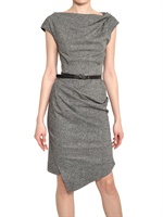 MICHAEL KORS - STRETCH WOOL SILK DONEGAL DRESS - GREY