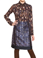 ROCHAS - DOUBLE GEORGETTE & SILK DUCHESS DRESS - MULTI