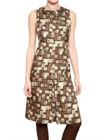 ROCHAS - PRINTED SILK WOOL ORGANDY FINISHED DRESS - MULTI