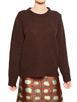 ROCHAS - SHETLAND WOOL KNIT SWEATER - BROWN