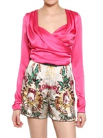 MARCOBOLOGNA - STRETCH SILK SATIN SHIRT - FUCHSIA