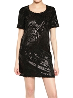 MARCOBOLOGNA - TECHNO BROCADE DRESS - BLACK