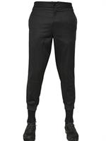 ALEXANDER MCQUEEN - WOOL FLANNEL CROPPED TROUSERS - BLACK