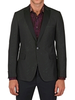 ETRO - GIACCA TUXEDO LAVORAZIONE JACQUARD IN RASO DI SETA - VERDE