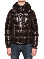 TATRAS - PIUMINO IN NYLON CON CAPPUCCIO - MARRONE SCURO